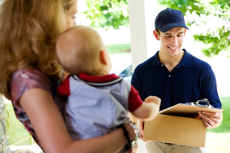Delivery by courier encourages online shopping